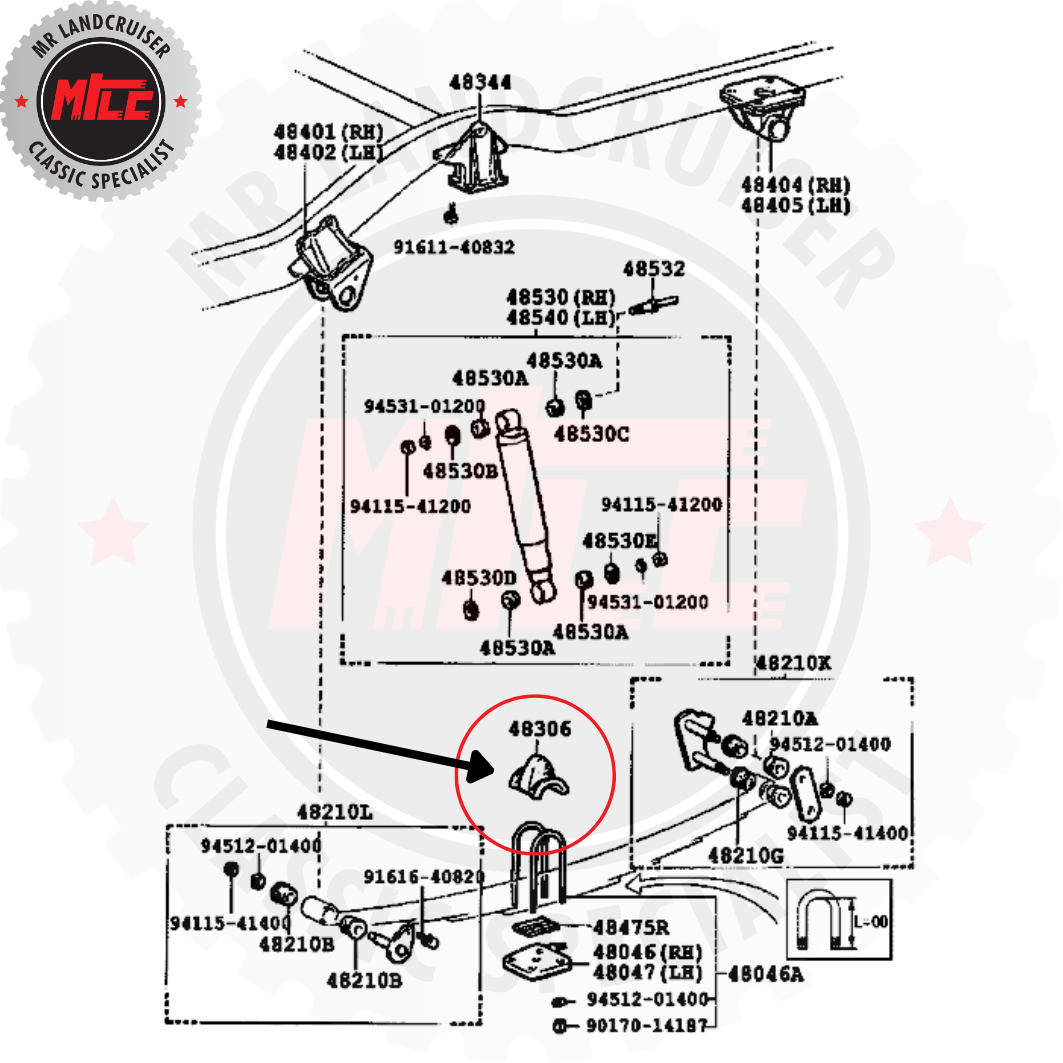 Bump stop bumper spring installation diagram