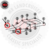 diagram of Genuine Body Mount Front Upper suits 40 Series Toyota Landcruiser