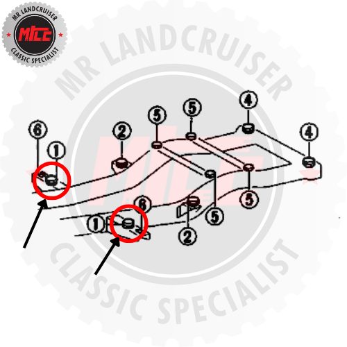 Genuine Body Mount Cushion Front Lower suits 40 Series Toyota Landcruiser