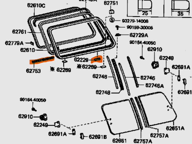 Sliding Cargo Window Frame Packer Kit suits 60 Series Toyota Landcruiser
