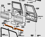 Barn Door Upper On body Seal Pair suits 60 Series Toyota Landcruiser