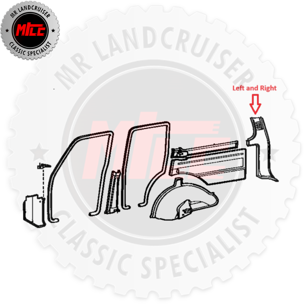 D-Pillar Rear Cargo Trim suits 60 Series Toyota Landcruiser FJ60 FJ62 HJ60 HJ61 | 1980-1990