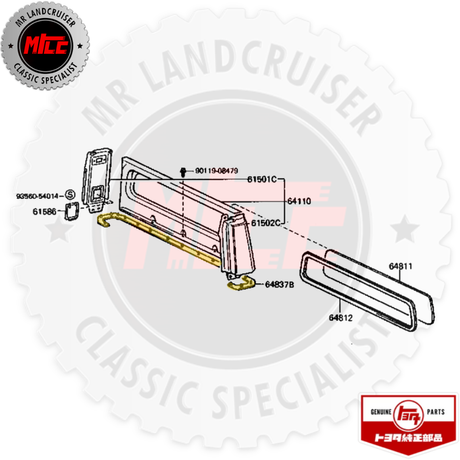 Genuine Lower Cab Back Panel Weatherstrip Seal suits 70 Series Toyota Landcruiser 12/1984 - 12/2006 -