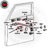 Inside handle bezel installation diagram