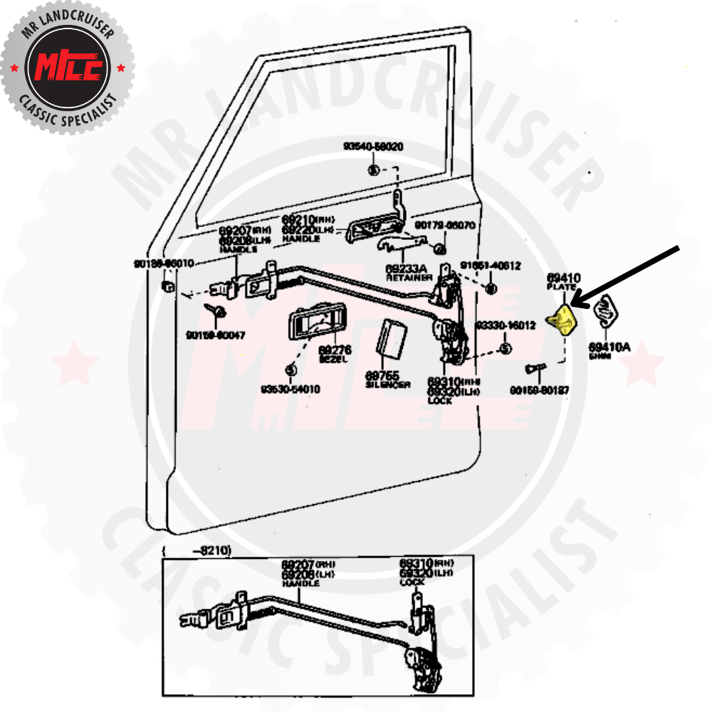 40 Series Door Strike Plate installation diagram