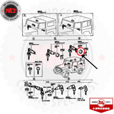 Toyota Landcruiser 40 Series Pad Lock Barrel & Key installation diagram