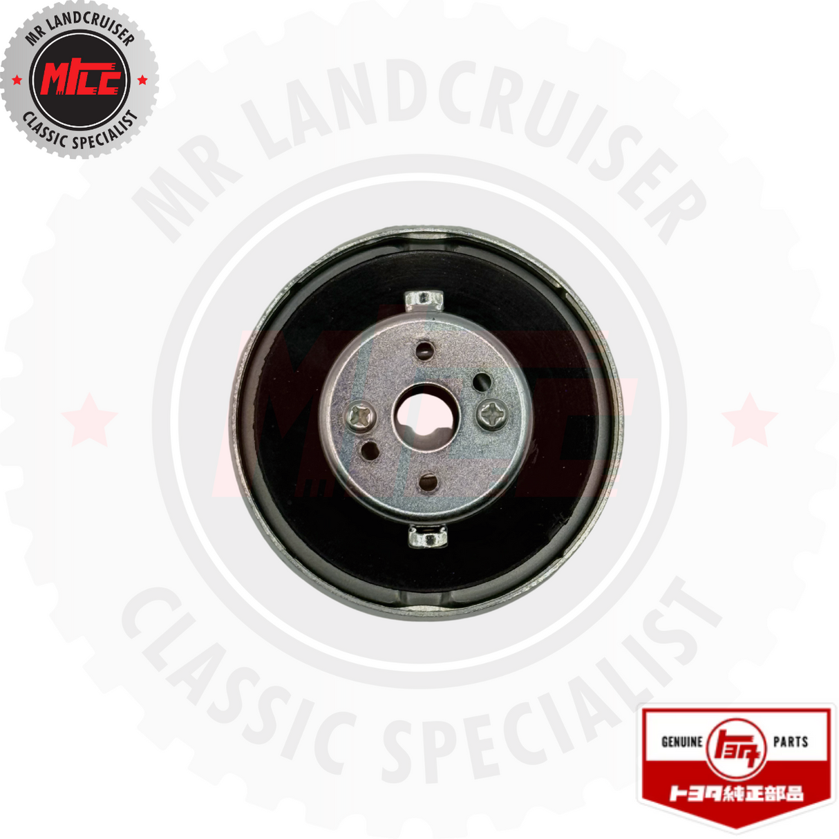 top rear view of Genuine Toyota Fuel Tank Cap Assy Push & Turn suits 40, 60, & 70 series Landcruiser