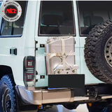 LED Tail Lights installed on a white 78 Series Toyota Landcruiser 