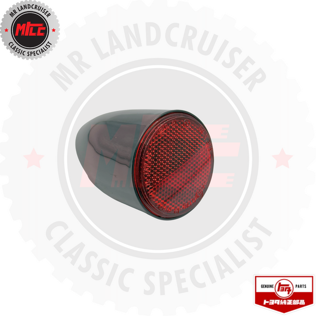 side angle view of Genuine Toyota Reflector Reflex Black suits 40 Series Toyota Landcruiser 03/1969 - 12/1984