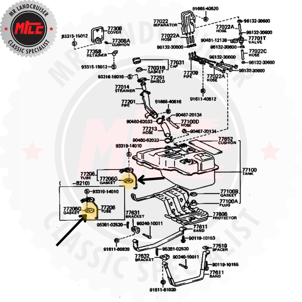 Gasket Fuel Sender diagram