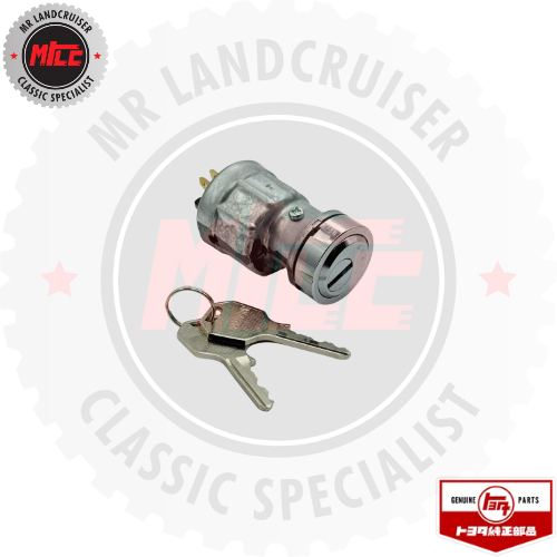Car lock cylinder with keys on a white background featuring 'MR Landcruiser Classic Specialist' branding.