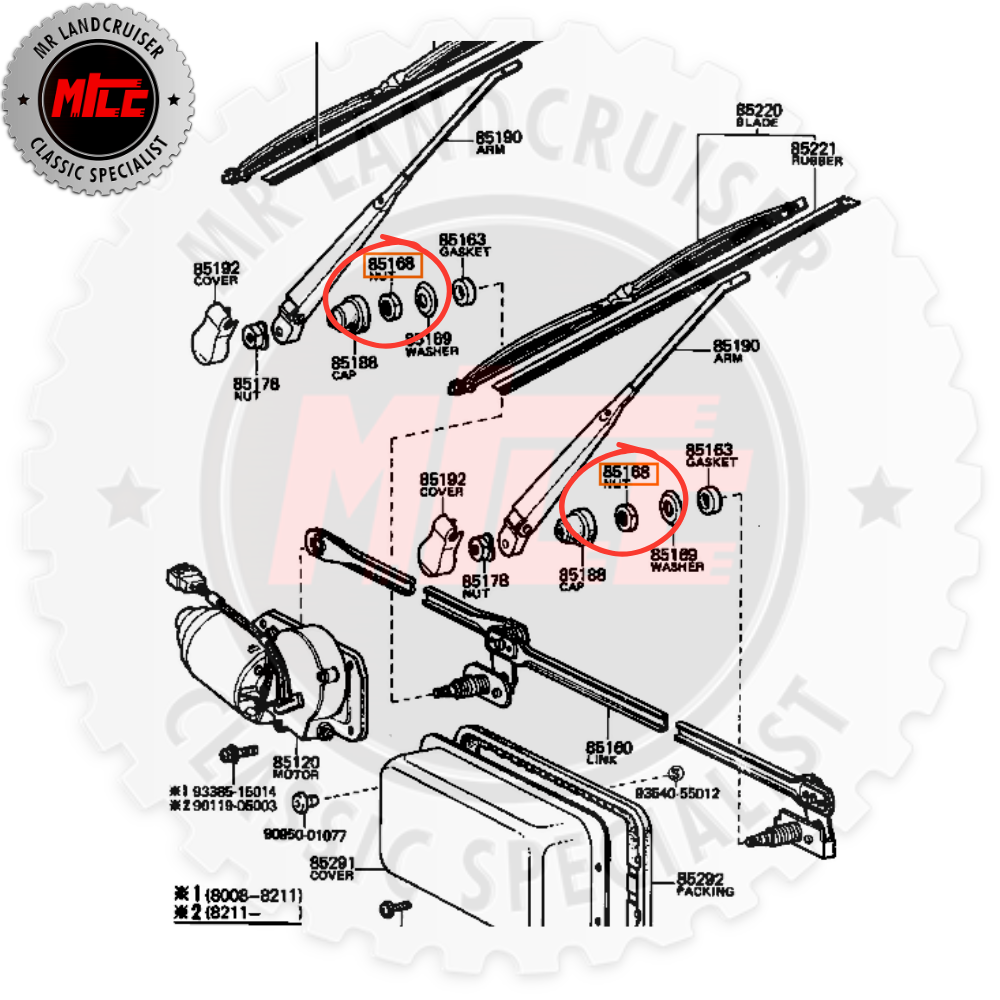 Genuine Rear Wiper Link Pivot Nut No.1 suits 40 Series Landcruiser | 1975-1984