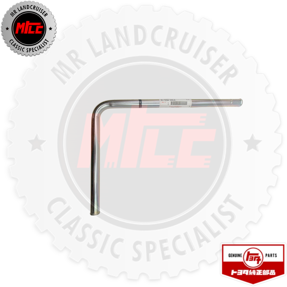 side view of Genuine Heater Hose Hardline suits B 3B 40 series Toyota Landcruiser 1974 - 1984