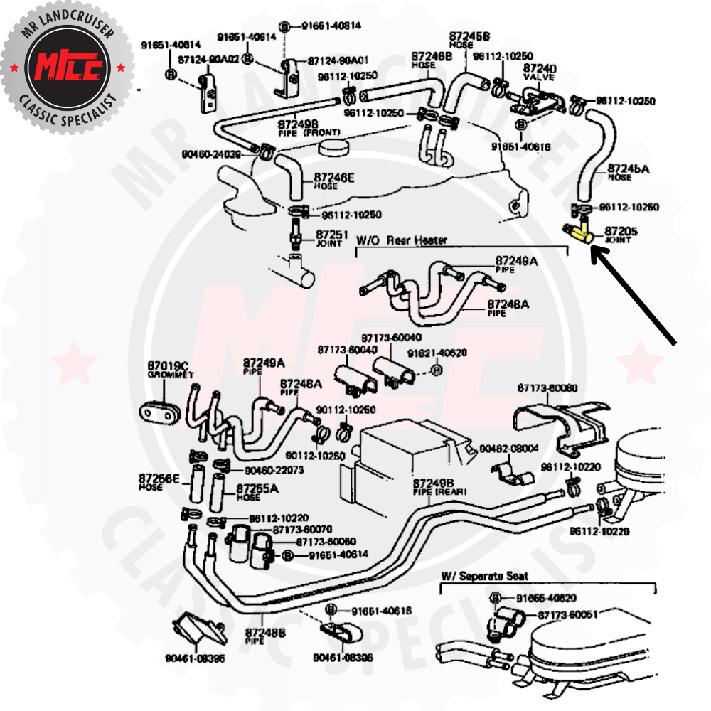 diagram of Heater Hose Angled Union Joint 