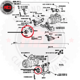 Genuine Toyota A/C Idler Pulley Assembly 1984 - 1989 suits 60 & 70 Series Landcruiser