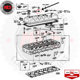 exploded view of Genuine Toyota 2F Rocker Cover Bolt Seal suits 40 Series Landcruiser 