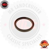 side view of Rear Main Seal H 2H 12HT B 2B 3B suits 40 60 & 70 Series Toyota Landcruiser 	