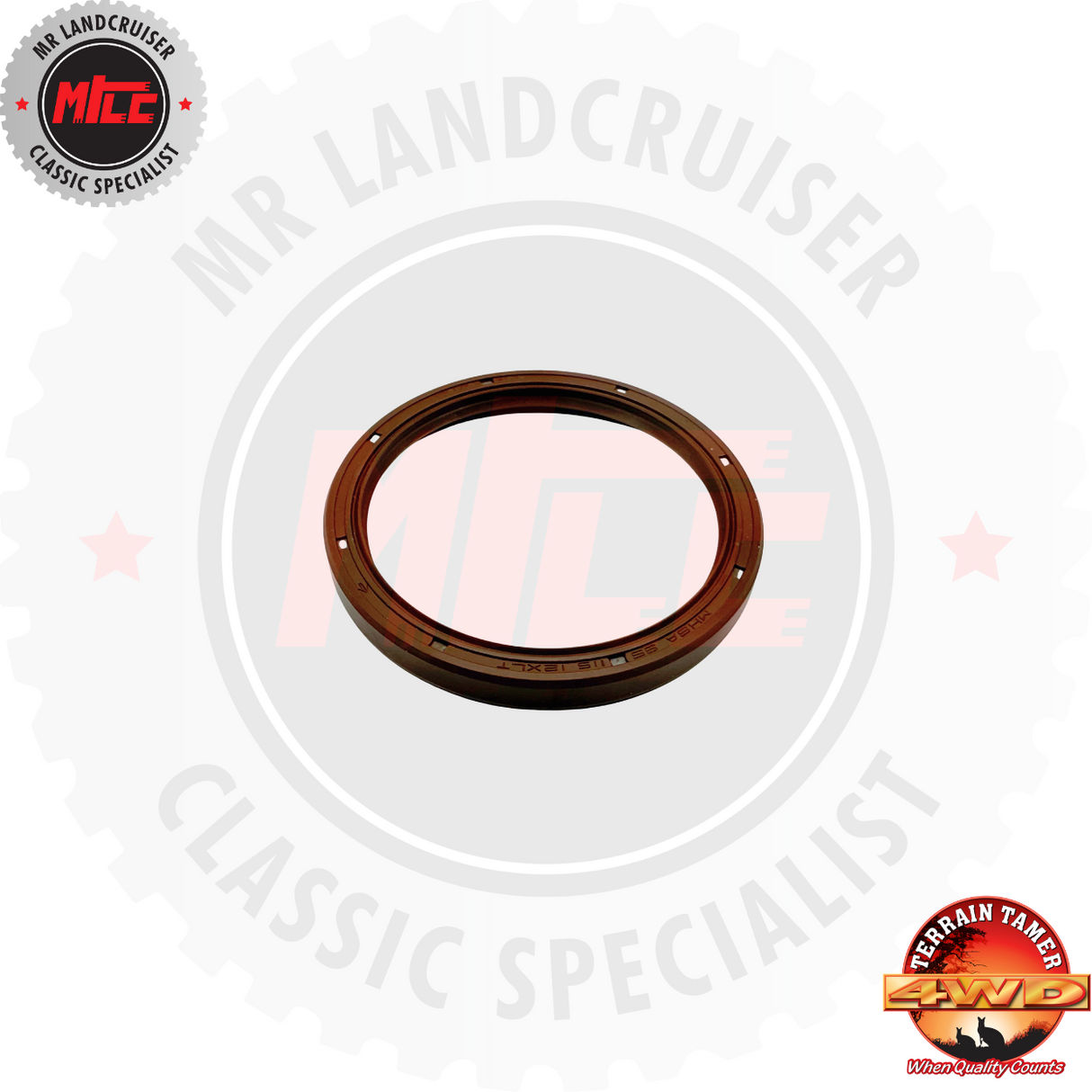 front side view of Rear Main Seal H 2H 12HT B 2B 3B suits 40 60 & 70 Series Toyota Landcruiser 	