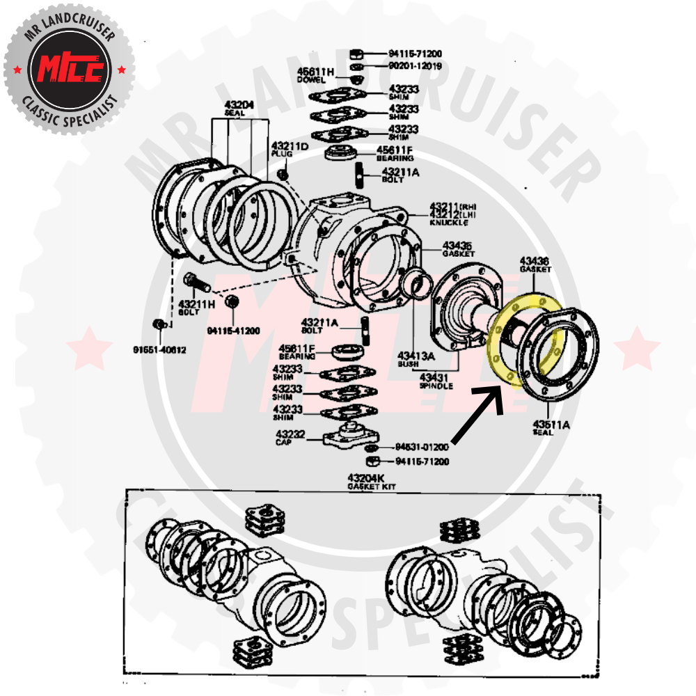 Dust Seal Front Axle Hub suits 40 60 & 70 Series Toyota Landcruiser
