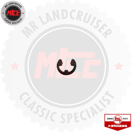 inverted view of Genuine Circlip Hand Brake Pulley Clip suits 40 60 & 70 Series Toyota Landcruiser