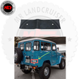 Aftermarket Rubber Pad Badge Emblem displayed with a Blue Toyota Landcruiser 40 Series 