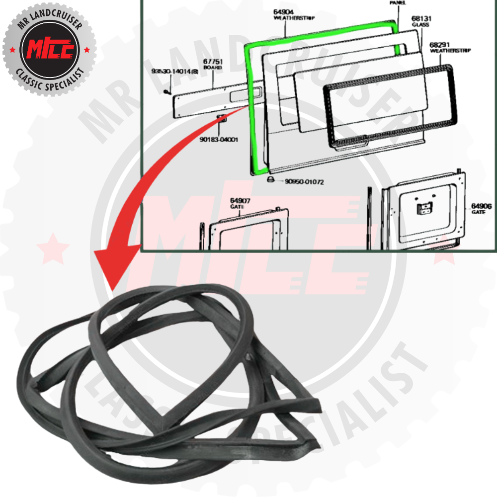 Tailgate Seal on Door suits 40 Series Toyota Landcruiser with Liftup Tailgate 1964 - 1985