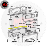 diagram of Window Panel to Cab Seal suits 40 Series Toyota Landcruiser SWB Shorty 1973 - 1984