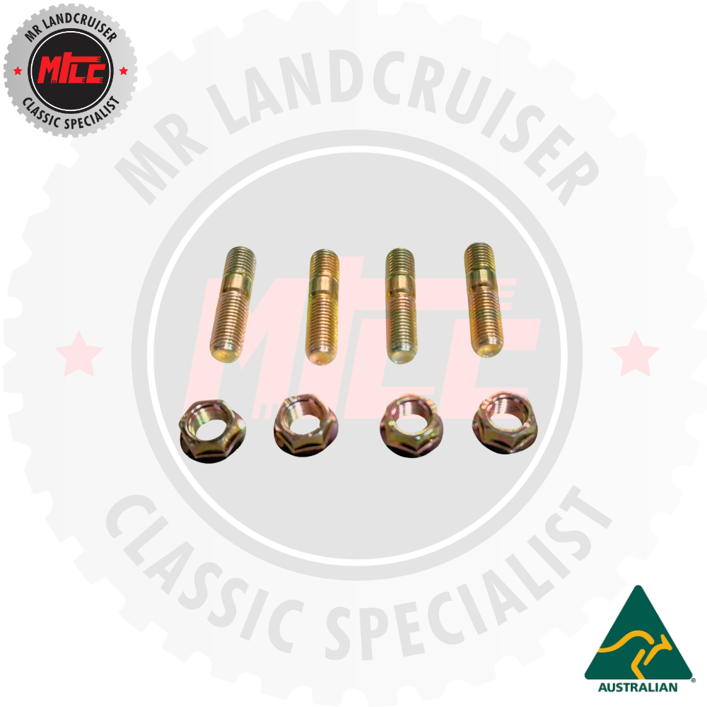 Set of six gold-colored bolts with washers on a white background, featuring 'MR Landcruiser Classic Specialist' branding.
