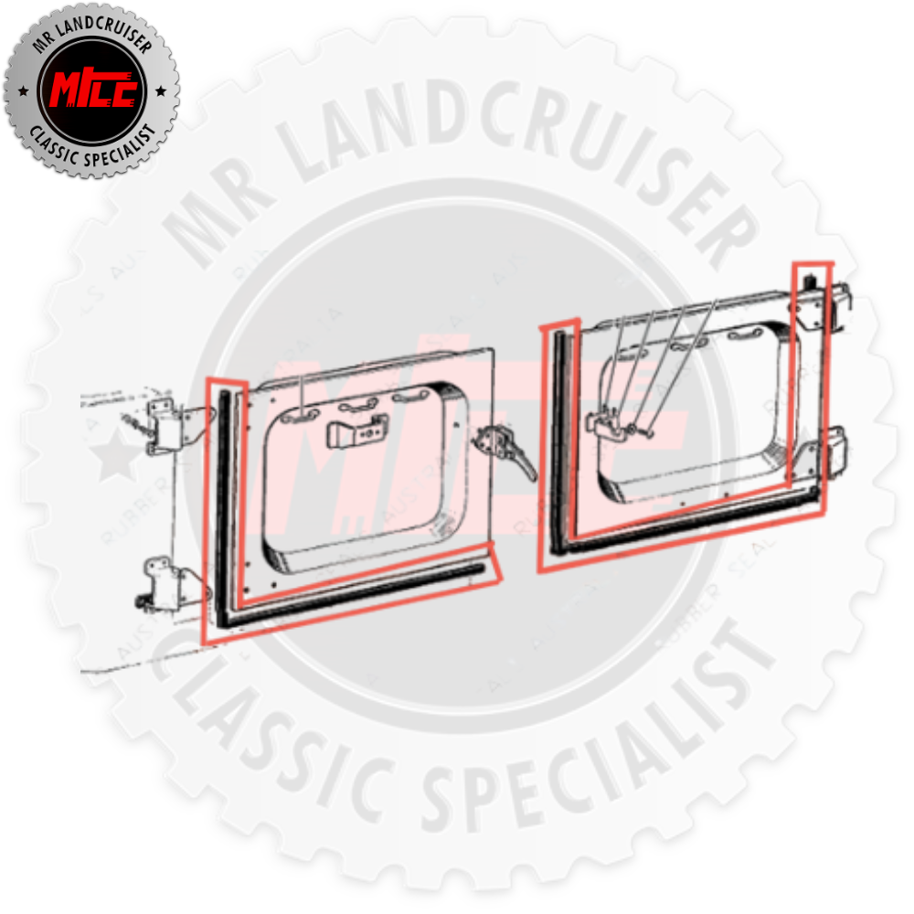 Illustration of a vehicle door panel with 'MTE' logo and 'Air Landcruiser Classic Specialist' text.