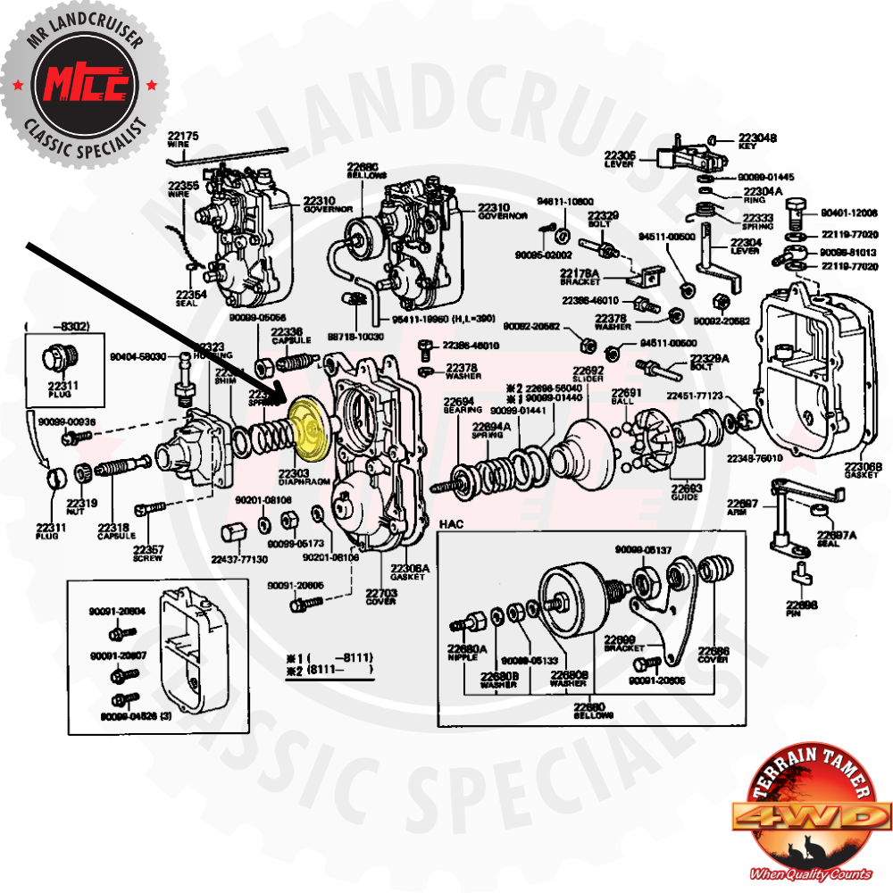 Diaphragm Governor suits 40 60 & 70 series Toyota Landcruiser