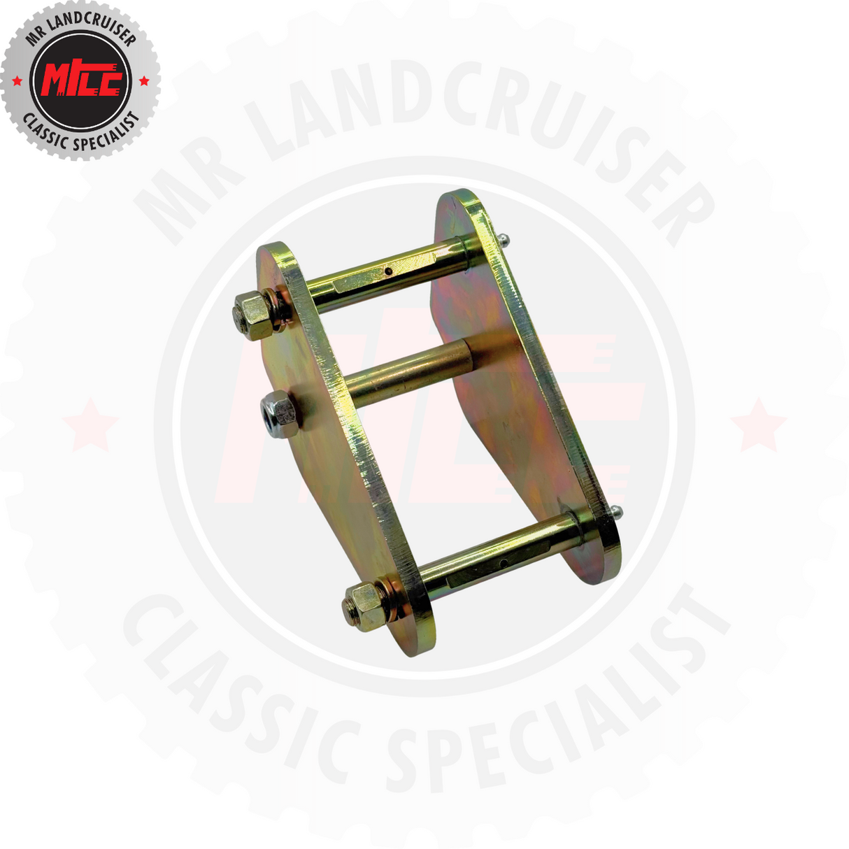 front view of Anti-Inversion Extended Shackles 2 Inch (50mm) Suits Toyota Landcruiser 40 Series 