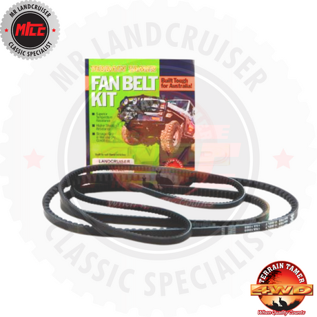 Fan Belt Kit Fan Power Steering & A/C suits HJ75