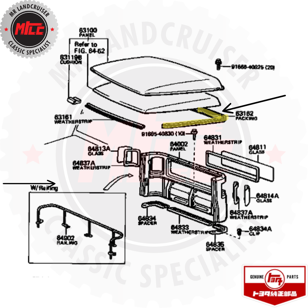 Packing Roof Drip Moulding suits 40 Series Toyota Landcruiser Ute