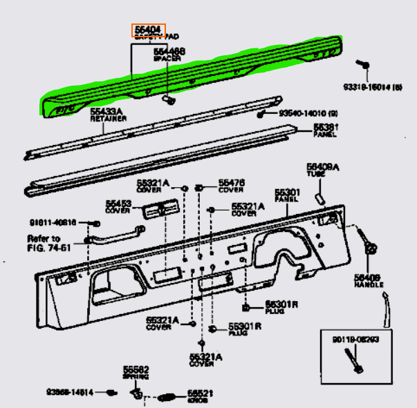 Diagram of late 40 series Dash pad