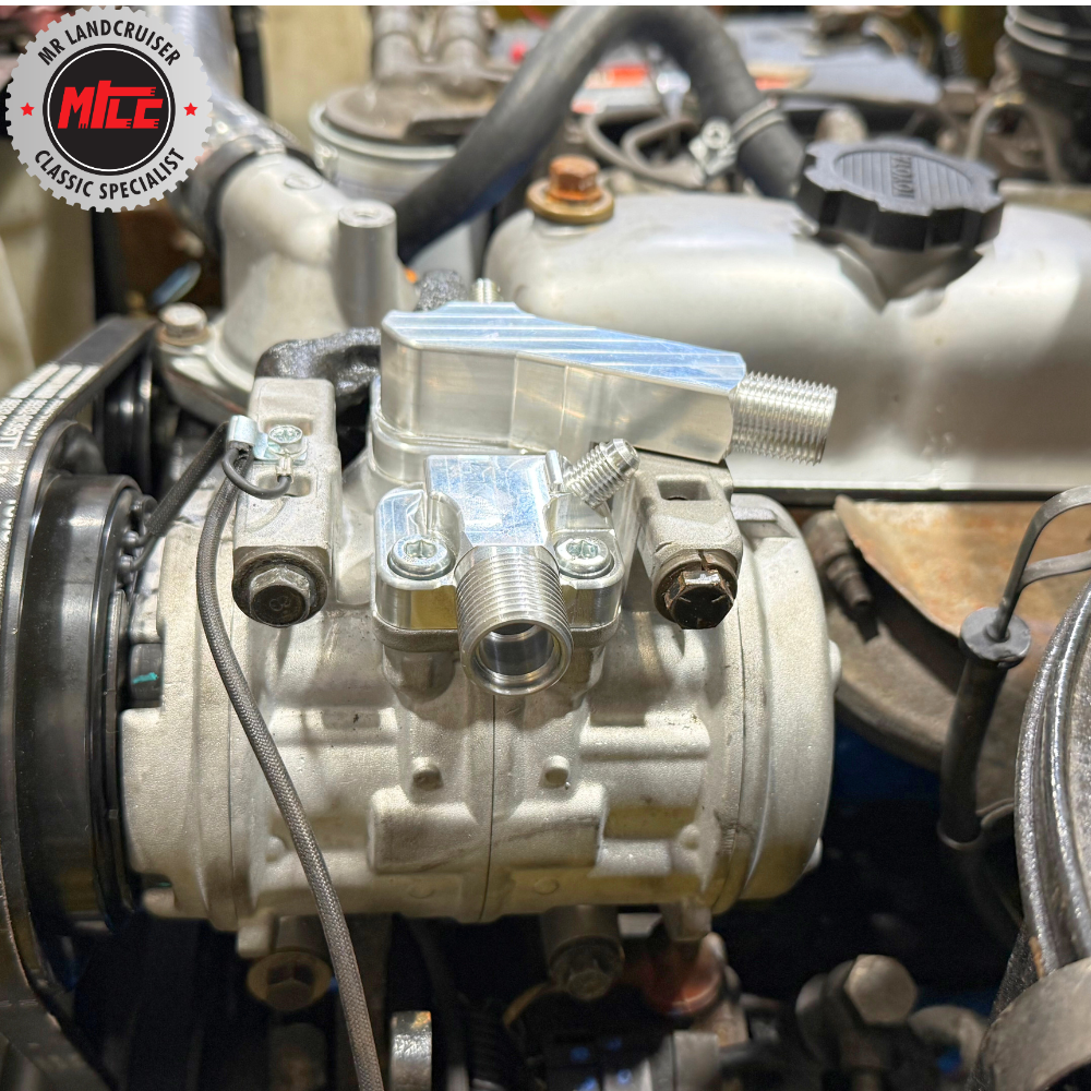 MRLC CNC Aircon Compressor Manifold Set suits Genuine Pad Mount Compressor Australian made.