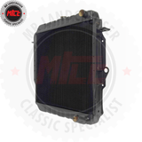 Black radiator with MTC branding on a white background