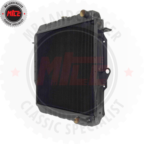 Black radiator with MTC branding on a white background