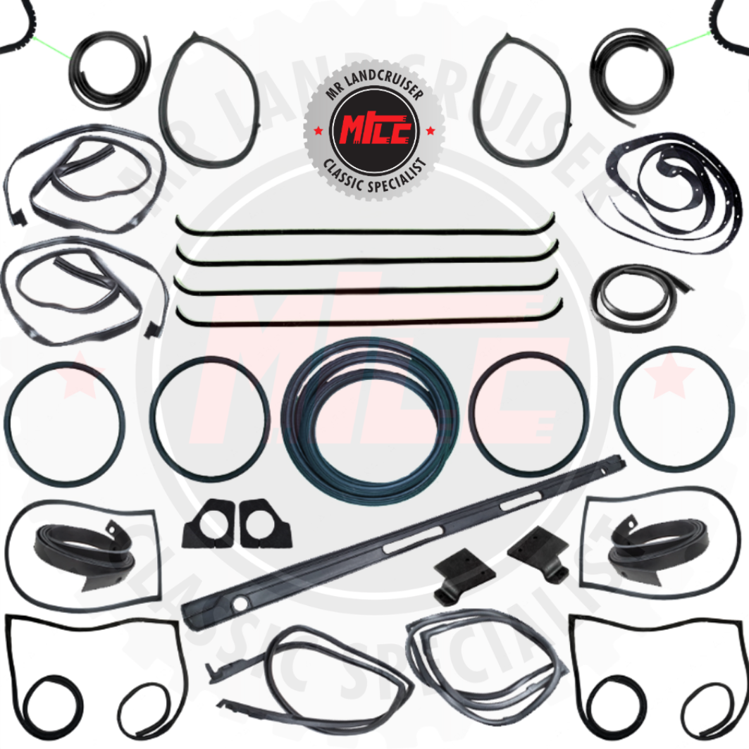 Cab Rubber Kit suits 40 Series Toyota Landcruiser SWB Shorty | Quarter Window/Barn Doors/Pop Out | 1976-1978