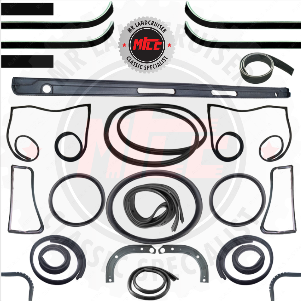 A Cab Rubber Seal Kit suits Toyota Landcruiser FJ45 Ute (With Quarter Window) 1975–1980