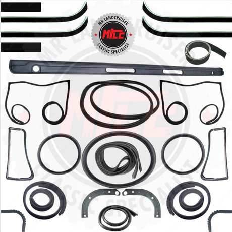 A Cab Rubber Seal Kit suits Toyota Landcruiser FJ45 Ute (With Quarter Window) 1975–1980