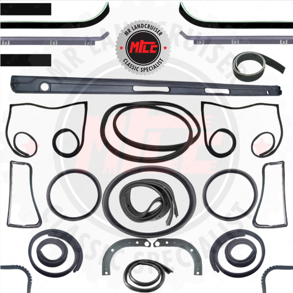 A Cab Rubber Seal Kit suits Toyota Landcruiser FJ45 Ute (Quarter Window) 1980–1984 – Rubber Outers