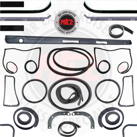 A Cab Rubber Seal Kit suits Toyota Landcruiser FJ45 Ute (Quarter Window) 1980–1984 – Rubber Outers