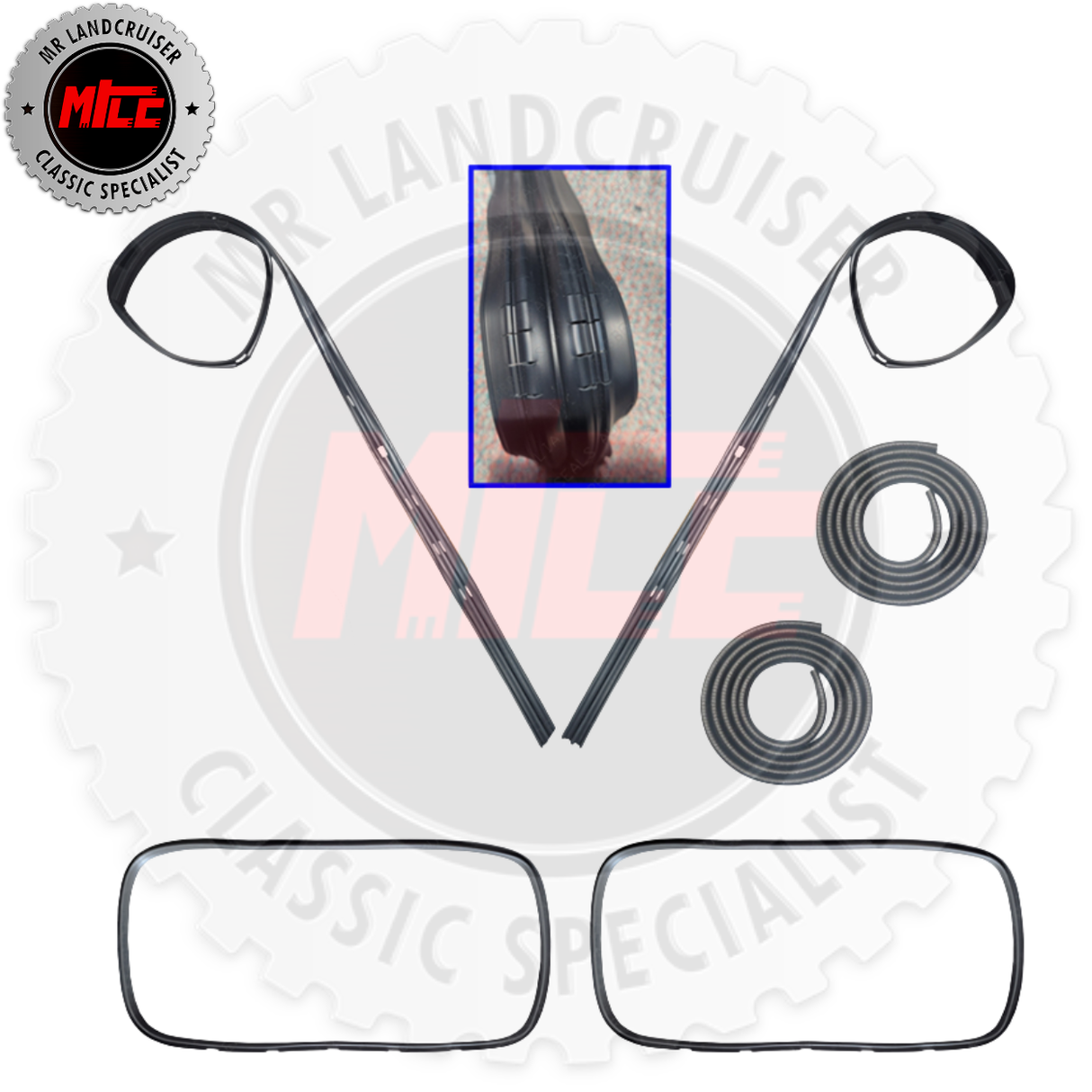 Sliding Window Rubber Seal Kit suits 40 Series Toyota Landcruiser SWB Shorty | 2 Windows