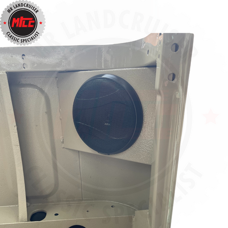 Installed view of Rear speaker box pair for 40 series landcruiser