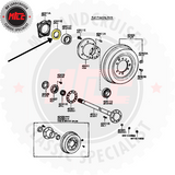 blow up view of Heavy Duty Hub Seal Inner Front & Rear Axle suits 40 60 & 70 Series