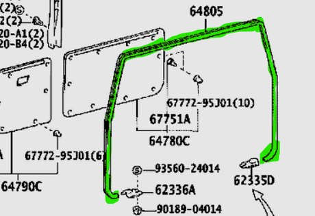 Aftermarket Barn Door Main on Body Seal suits 70 Series Toyota Landcruiser - Upgrade version