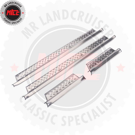 Silver Stainless Steel Door Step Sill Trims suits 70 Series 