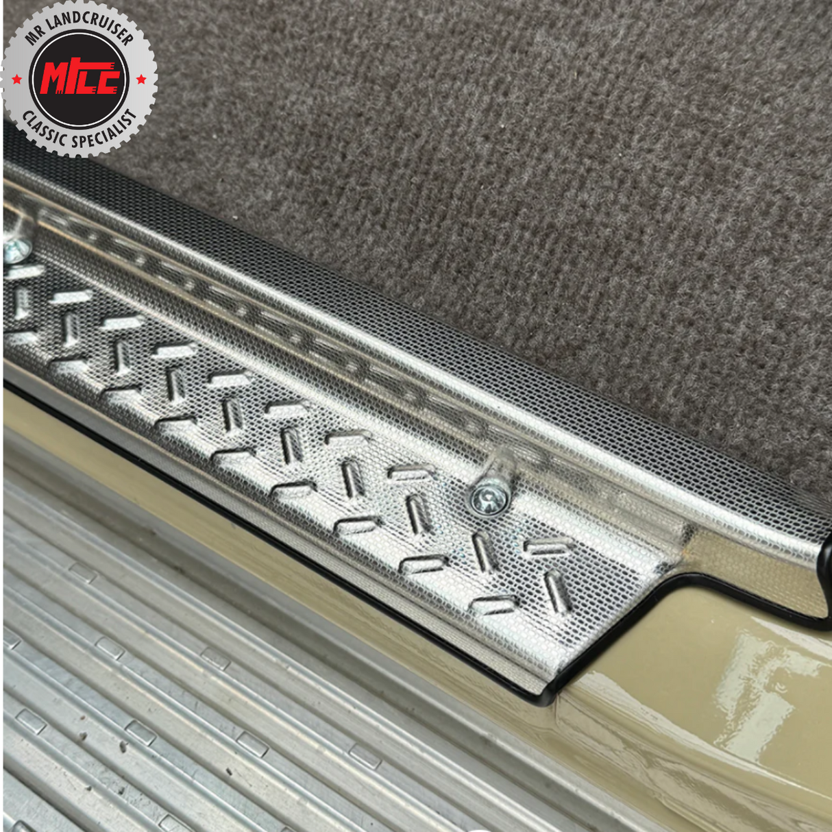 installed Silver Stainless Steel Door Step Sill Trims suits 70 Series 