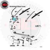 Installation diagram of 40 Series Windshield Wiper Pivot Cover