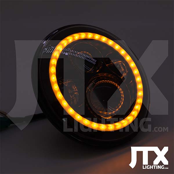 Black 7 Round White and AMber front amber on
